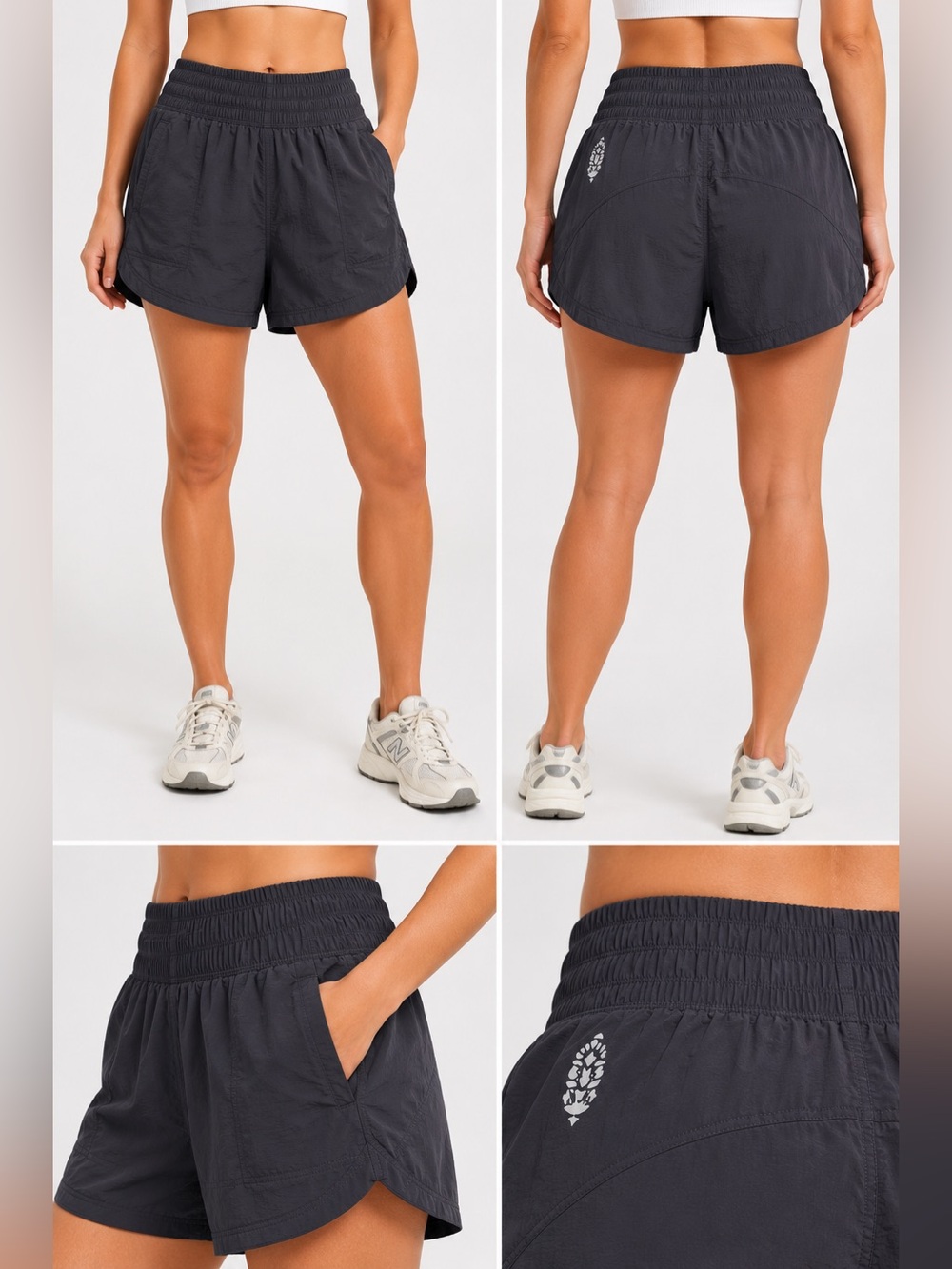 Free People FP Movement Nylon Hiking Trail Shorts Black Size Medium